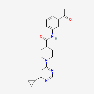 molecular formula C21H24N4O2 B2446889 N-(3-acetylphenyl)-1-(6-cyclopropylpyrimidin-4-yl)piperidine-4-carboxamide CAS No. 1797589-21-9