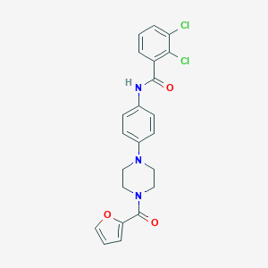 molecular formula C22H19Cl2N3O3 B244689 2,3-dichloro-N-{4-[4-(2-furoyl)-1-piperazinyl]phenyl}benzamide 