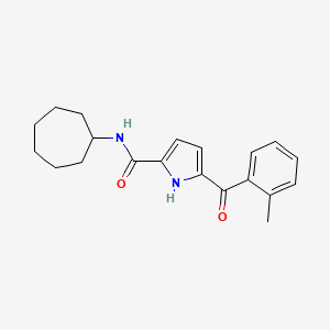 molecular formula C20H24N2O2 B2446894 N-cycloheptyl-5-(2-methylbenzoyl)-1H-pyrrole-2-carboxamide CAS No. 477848-84-3