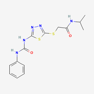 N-isopropyl-2-((5-(3-phenylureido)-1,3,4-thiadiazol-2-yl)thio)acetamide