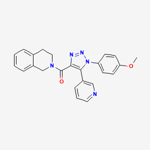 molecular formula C24H21N5O2 B2446898 (3,4-dihydroisoquinolin-2(1H)-yl)(1-(4-methoxyphenyl)-5-(pyridin-3-yl)-1H-1,2,3-triazol-4-yl)methanone CAS No. 1207013-67-9