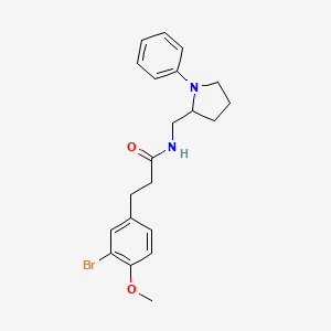molecular formula C21H25BrN2O2 B2446903 3-(3-bromo-4-methoxyphenyl)-N-((1-phenylpyrrolidin-2-yl)methyl)propanamide CAS No. 1797859-49-4