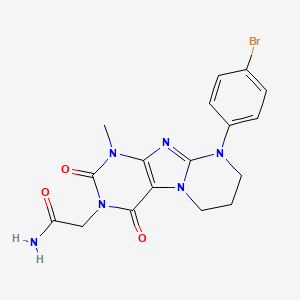 2-(9-(4-bromophenyl)-1-methyl-2,4-dioxo-1,2,6,7,8,9-hexahydropyrimido[2,1-f]purin-3(4H)-yl)acetamide