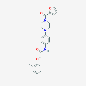 molecular formula C25H27N3O4 B244691 2-(2,4-dimethylphenoxy)-N-{4-[4-(2-furoyl)-1-piperazinyl]phenyl}acetamide 