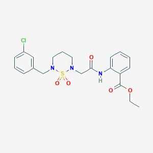Ethyl 2-({[6-(3-chlorobenzyl)-1,1-dioxido-1,2,6-thiadiazinan-2-yl]acetyl}amino)benzoate