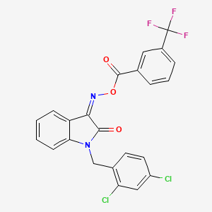 1-(2,4-dichlorobenzyl)-3-({[3-(trifluoromethyl)benzoyl]oxy}imino)-1,3-dihydro-2H-indol-2-one