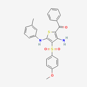 molecular formula C25H22N2O4S2 B2446922 (3-Amino-4-((4-methoxyphenyl)sulfonyl)-5-(m-tolylamino)thiophen-2-yl)(phenyl)methanone CAS No. 866844-43-1