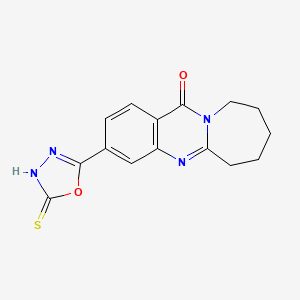 3-(5-sulfanyl-1,3,4-oxadiazol-2-yl)-6H,7H,8H,9H,10H,12H-azepino[2,1-b]quinazolin-12-one
