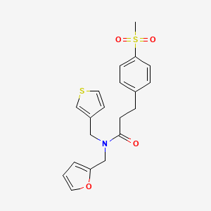 molecular formula C20H21NO4S2 B2446927 N-(furan-2-ylmethyl)-3-(4-(methylsulfonyl)phenyl)-N-(thiophen-3-ylmethyl)propanamide CAS No. 2034538-66-2