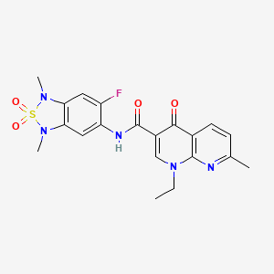1-ethyl-N-(6-fluoro-1,3-dimethyl-2,2-dioxido-1,3-dihydrobenzo[c][1,2,5]thiadiazol-5-yl)-7-methyl-4-oxo-1,4-dihydro-1,8-naphthyridine-3-carboxamide