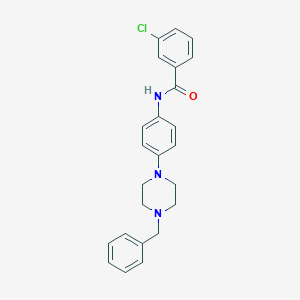 molecular formula C24H24ClN3O B244694 N-[4-(4-benzylpiperazin-1-yl)phenyl]-3-chlorobenzamide 