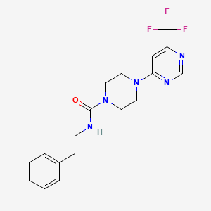 molecular formula C18H20F3N5O B2446946 N-phenethyl-4-(6-(trifluoromethyl)pyrimidin-4-yl)piperazine-1-carboxamide CAS No. 2034441-04-6