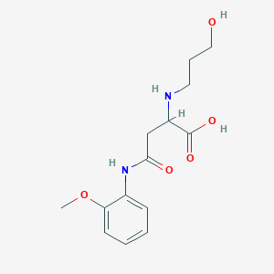 molecular formula C14H20N2O5 B2446952 2-(3-Hydroxypropylamino)-4-(2-methoxyanilino)-4-oxobutanoic acid CAS No. 1026741-71-8