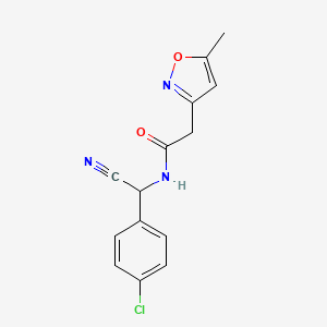 molecular formula C14H12ClN3O2 B2446956 N-[(4-chlorophenyl)(cyano)methyl]-2-(5-methyl-1,2-oxazol-3-yl)acetamide CAS No. 1394789-05-9