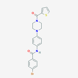 molecular formula C22H20BrN3O2S B244696 4-bromo-N-{4-[4-(2-thienylcarbonyl)-1-piperazinyl]phenyl}benzamide 