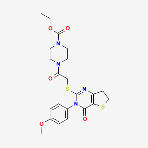 Ethyl 4-(2-((3-(4-methoxyphenyl)-4-oxo-3,4,6,7-tetrahydrothieno[3,2-d]pyrimidin-2-yl)thio)acetyl)piperazine-1-carboxylate