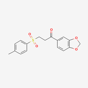 molecular formula C17H16O5S B2446966 1-(1,3-Benzodioxol-5-yl)-3-[(4-methylphenyl)sulfonyl]-1-propanone CAS No. 868256-05-7