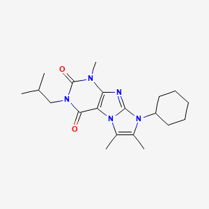 molecular formula C20H29N5O2 B2446967 8-cyclohexyl-3-isobutyl-1,6,7-trimethyl-1H-imidazo[2,1-f]purine-2,4(3H,8H)-dione CAS No. 896839-50-2