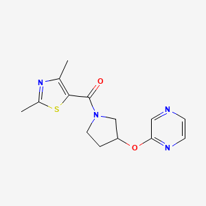(2,4-Dimethylthiazol-5-yl)(3-(pyrazin-2-yloxy)pyrrolidin-1-yl)methanone