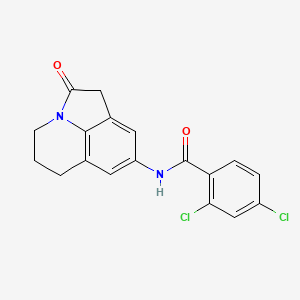 molecular formula C18H14Cl2N2O2 B2446996 2,4-dichloro-N-(2-oxo-2,4,5,6-tetrahydro-1H-pyrrolo[3,2,1-ij]quinolin-8-yl)benzamide CAS No. 898426-30-7
