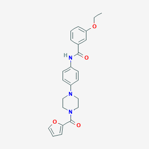 molecular formula C24H25N3O4 B244700 3-ethoxy-N-{4-[4-(2-furoyl)-1-piperazinyl]phenyl}benzamide 