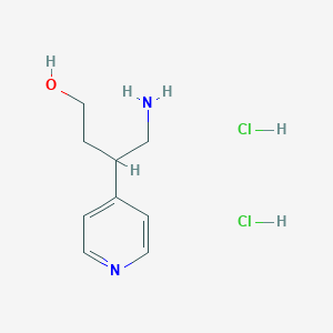 molecular formula C9H16Cl2N2O B2447000 4-Amino-3-pyridin-4-ylbutan-1-ol;dihydrochloride CAS No. 2361643-80-1