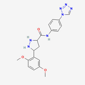 5-(2,5-dimethoxyphenyl)-N-[4-(tetrazol-1-yl)phenyl]pyrazolidine-3-carboxamide