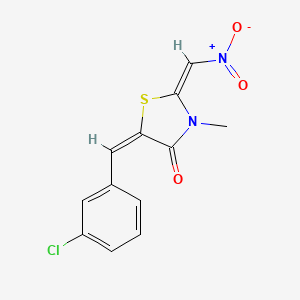 molecular formula C12H9ClN2O3S B2447006 5-[(3-氯苯基)亚甲基]-3-甲基-2-(硝基亚甲基)-1,3-噻唑烷-4-酮 CAS No. 338417-44-0