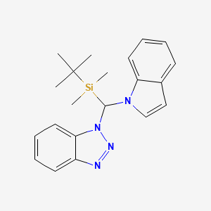 molecular formula C21H26N4Si B2447008 [Benzotriazol-1-yl(indol-1-yl)methyl]-tert-butyl-dimethylsilane CAS No. 162087-91-4