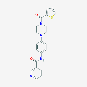 molecular formula C21H20N4O2S B244701 N-{4-[4-(2-thienylcarbonyl)-1-piperazinyl]phenyl}nicotinamide 