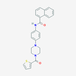 molecular formula C26H23N3O2S B244702 N-{4-[4-(2-thienylcarbonyl)-1-piperazinyl]phenyl}-1-naphthamide 