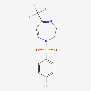 molecular formula C12H10BrClF2N2O2S B2447023 1-[(4-bromophenyl)sulfonyl]-5-[chloro(difluoro)methyl]-2,3-dihydro-1H-1,4-diazepine CAS No. 477848-82-1