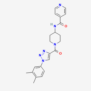 molecular formula C22H24N6O2 B2447024 N-(1-(1-(3,4-dimethylphenyl)-1H-1,2,3-triazole-4-carbonyl)piperidin-4-yl)isonicotinamide CAS No. 1251682-77-5