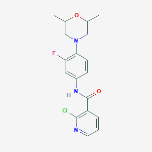 molecular formula C18H19ClFN3O2 B2447027 2-chloro-N-[4-(2,6-dimethylmorpholin-4-yl)-3-fluorophenyl]pyridine-3-carboxamide CAS No. 1444155-81-0