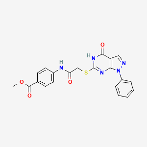 methyl 4-({[(4-oxo-1-phenyl-4,5-dihydro-1H-pyrazolo[3,4-d]pyrimidin-6-yl)thio]acetyl}amino)benzoate