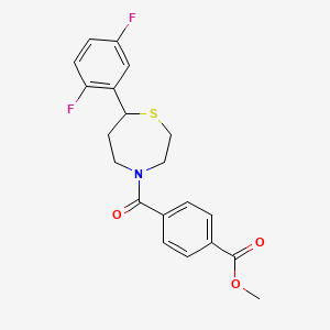 molecular formula C20H19F2NO3S B2447032 Methyl 4-[7-(2,5-difluorophenyl)-1,4-thiazepane-4-carbonyl]benzoate CAS No. 1706091-40-8