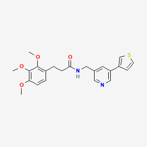 molecular formula C22H24N2O4S B2447039 N-((5-(thiophen-3-yl)pyridin-3-yl)methyl)-3-(2,3,4-trimethoxyphenyl)propanamide CAS No. 1795084-99-9