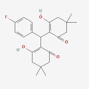 molecular formula C23H27FO4 B2447047 2-[(4-Fluorophenyl)(2-hydroxy-4,4-dimethyl-6-oxocyclohex-1-en-1-yl)methyl]-3-hydroxy-5,5-dimethylcyclohex-2-en-1-one CAS No. 337513-52-7