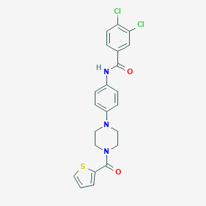 molecular formula C22H19Cl2N3O2S B244705 3,4-dichloro-N-{4-[4-(2-thienylcarbonyl)-1-piperazinyl]phenyl}benzamide 
