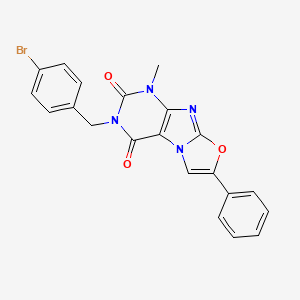molecular formula C21H15BrN4O3 B2447057 3-(4-bromobenzyl)-1-methyl-7-phenyloxazolo[2,3-f]purine-2,4(1H,3H)-dione CAS No. 941920-95-2