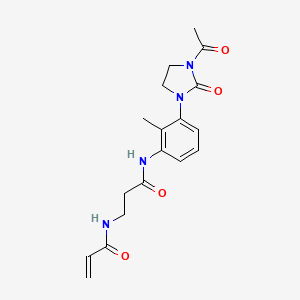 molecular formula C18H22N4O4 B2447064 N-[3-(3-Acetyl-2-oxoimidazolidin-1-yl)-2-methylphenyl]-3-(prop-2-enoylamino)propanamide CAS No. 2199013-40-4