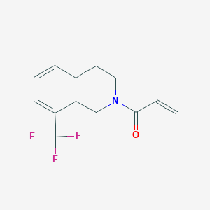 molecular formula C13H12F3NO B2447067 1-[8-(Trifluoromethyl)-3,4-dihydro-1H-isoquinolin-2-yl]prop-2-en-1-one CAS No. 2308317-85-1