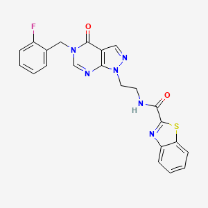 N-(2-(5-(2-fluorobenzyl)-4-oxo-4,5-dihydro-1H-pyrazolo[3,4-d]pyrimidin-1-yl)ethyl)benzo[d]thiazole-2-carboxamide