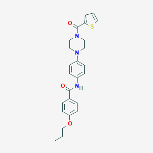 molecular formula C25H27N3O3S B244707 4-propoxy-N-{4-[4-(2-thienylcarbonyl)-1-piperazinyl]phenyl}benzamide 