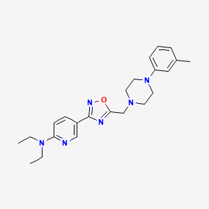 molecular formula C23H30N6O B2447077 N,N-二乙基-5-(5-{[4-(3-甲基苯基)哌嗪-1-基]甲基}-1,2,4-噁二唑-3-基)吡啶-2-胺 CAS No. 1251606-29-7