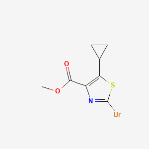 molecular formula C8H8BrNO2S B2447082 2-溴-5-环丙基-1,3-噻唑-4-羧酸甲酯 CAS No. 1408235-82-4