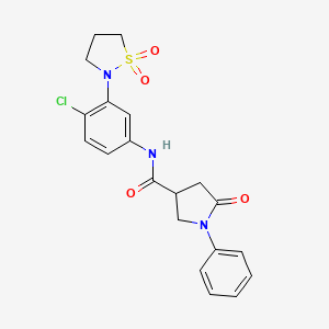 molecular formula C20H20ClN3O4S B2447084 N-(4-氯-3-(1,1-二氧化异噻唑烷-2-基)苯基)-5-氧代-1-苯基吡咯烷-3-甲酰胺 CAS No. 1207034-05-6