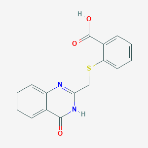 molecular formula C16H12N2O3S B2447087 2-(((4-Oxo-3,4-dihydroquinazolin-2-yl)methyl)thio)benzoic acid CAS No. 896024-84-3