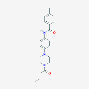 molecular formula C22H27N3O2 B244709 N-[4-(4-butanoylpiperazin-1-yl)phenyl]-4-methylbenzamide 