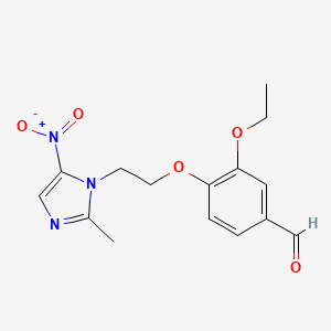 molecular formula C15H17N3O5 B2447095 3-ethoxy-4-[2-(2-methyl-5-nitro-1H-imidazol-1-yl)ethoxy]benzaldehyde CAS No. 727983-34-8